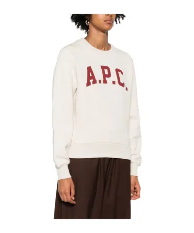 A.p.c. Logo-print Sweatshirt In White