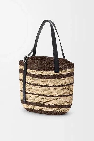 Loewe Loop Basket Striped Shoulder Bag In Purple