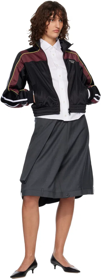 Martine Rose Shrunken Tech Jacket Contrast Trim Design In Black