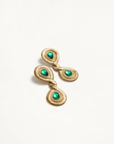 Valentino Gold-tone Crystal Earrings In Gold