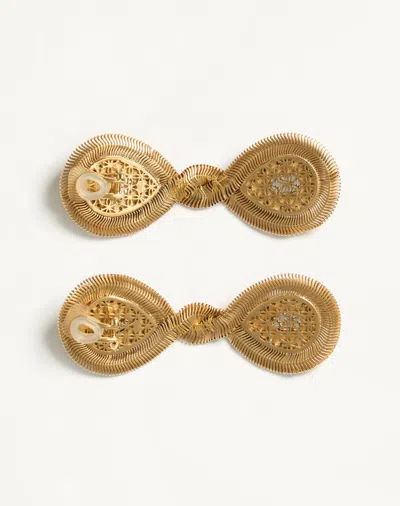 Valentino Gold-tone Crystal Earrings In Gold