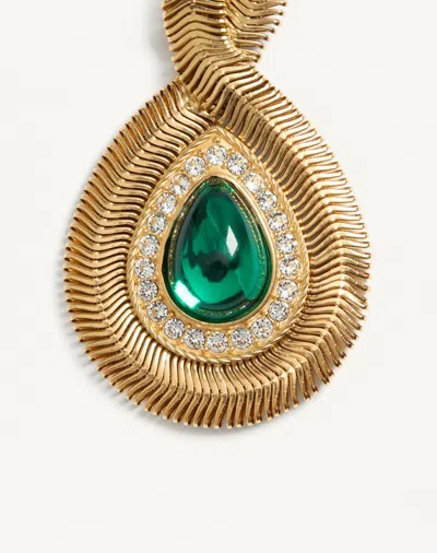 Valentino Gold-tone Crystal Earrings In Gold
