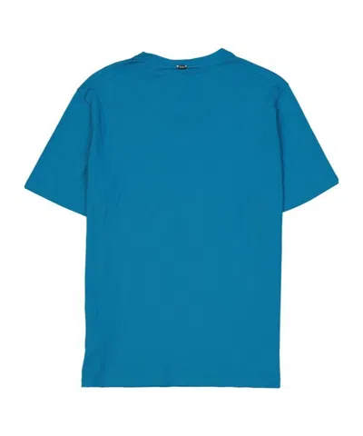 Herno Logo-embroidered Cotton T-shirt In Blue