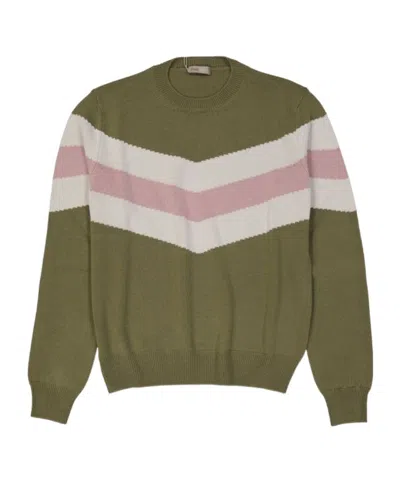 Herno Bicolor Wool Sweatshirt In Green