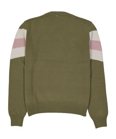 Herno Bicolor Wool Sweatshirt In Green