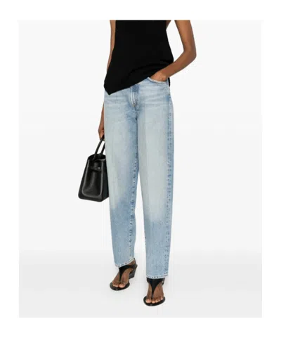 Agolde Belt Loop Jeans In Blue