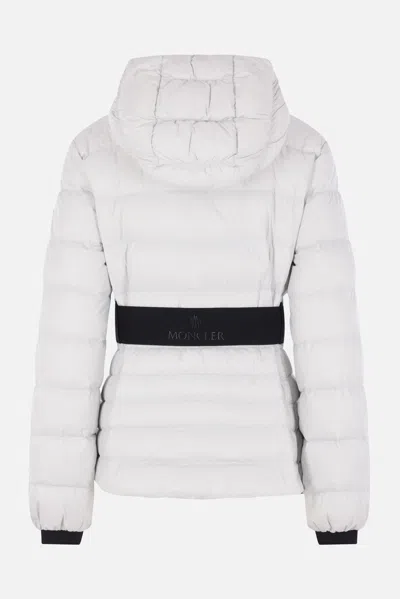 Moncler Logo Patch Down Jacket In White