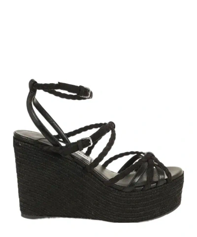 Jimmy Choo Sophisticated Woven Design Pumps With Adjustable Ankle Strap In Animal Print