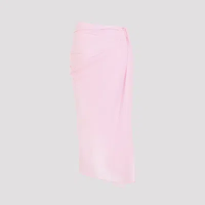 Jacquemus High Waist Draped Asymmetric Ruched Skirt In Pink