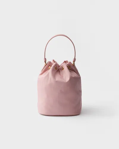 Prada Re-nylon Triangle-logo Drawstring Bucket Bag In Pink