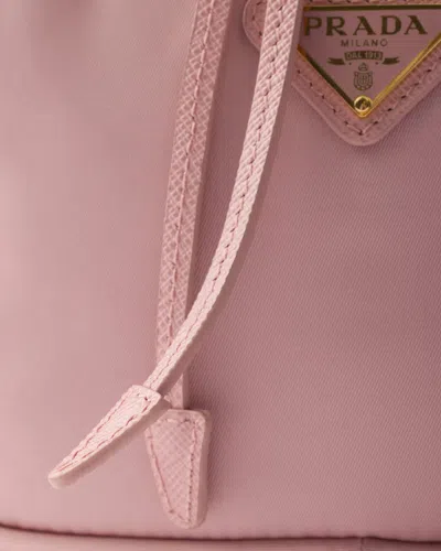 Prada Re-nylon Triangle-logo Drawstring Bucket Bag In Pink