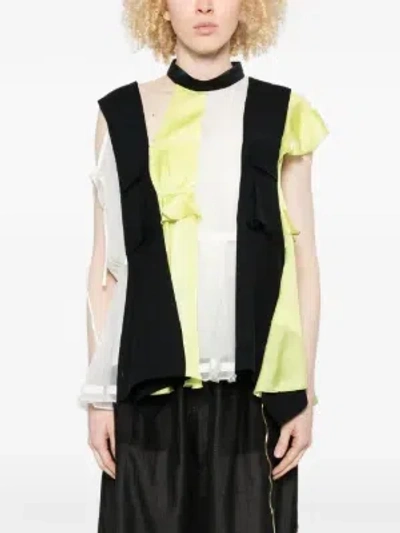 Sacai Ruffled Blouse In Black