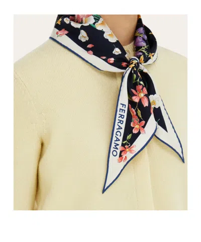 Ferragamo Spring Print Silk Bandeau In Multi
