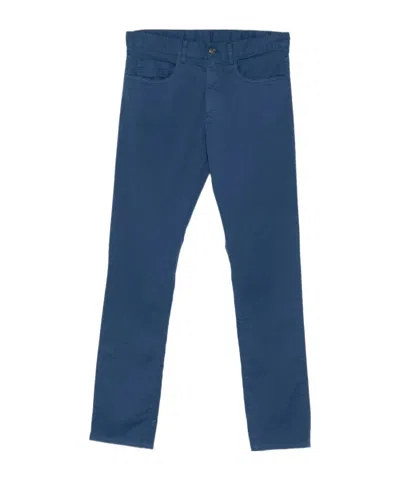 Canali Medium Blue Regular Fit Five-pocket Denim Pants