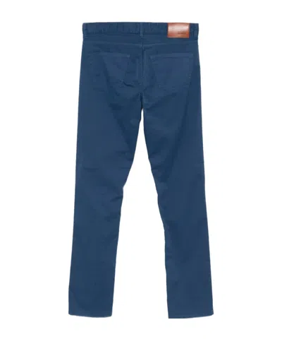 Canali Medium Blue Regular Fit Five-pocket Denim Pants