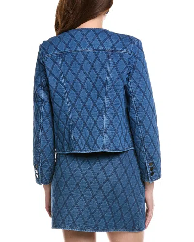 Kenneth Cole Quilted Denim Jacket In Blue