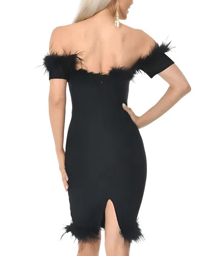 Amina Glam Solid Mini Dress In Black