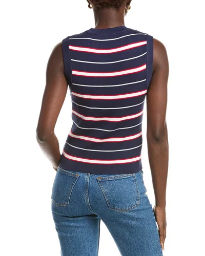 French Connection Stripe Vest In Blue