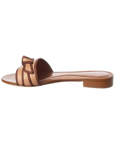 Alexandre Birman Grosgrain Raffia Flat In Multi
