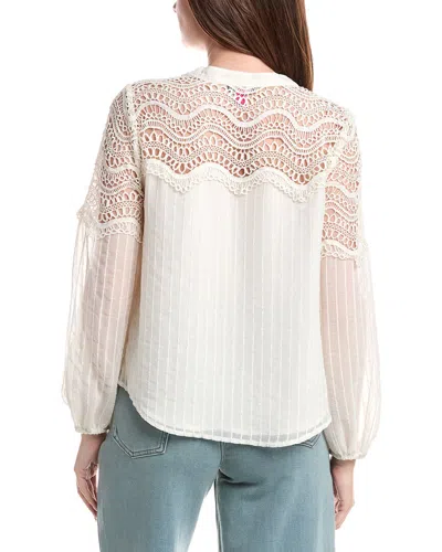 Vince Camuto Split Neck Button Front Blouse In Multi