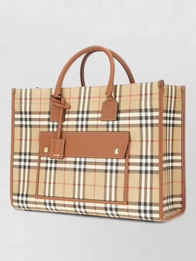 Burberry Women Printed Canvas Medium Freya Shopping Bag In Multi