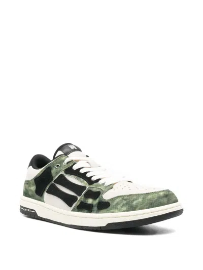 Amiri Low Top Camouflage Pattern Rubber Sole Sneakers In Green