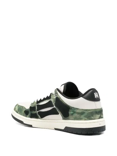 Amiri Low Top Camouflage Pattern Rubber Sole Sneakers In Green