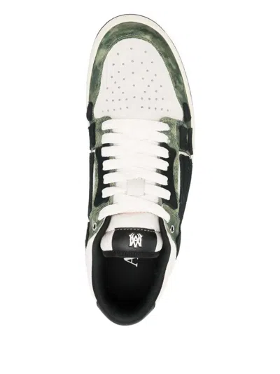 Amiri Low Top Camouflage Pattern Rubber Sole Sneakers In Green