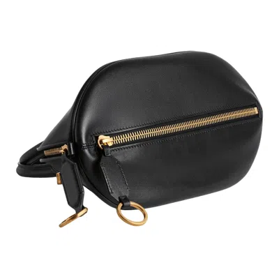 Balenciaga Mini Leather Bolero B Logo Zip Fastening Top Handle With Ring Detail In Black