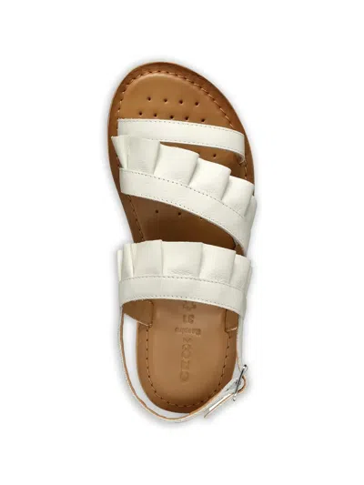 Geox Ruffled-strap Sandals In White