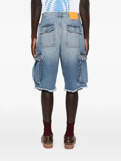 Gallery Dept. Cargo Raw-cut Shorts In Blue