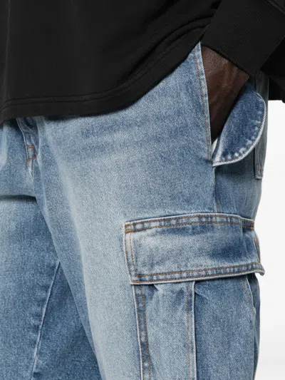 Gallery Dept. Cargo Raw-cut Shorts In Blue