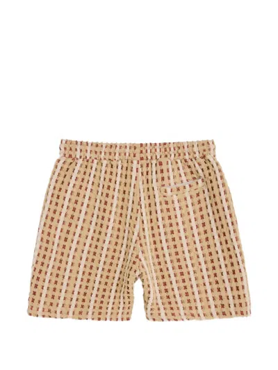 Oas Company Plaid-pattern Drawstring Shorts In Neutral
