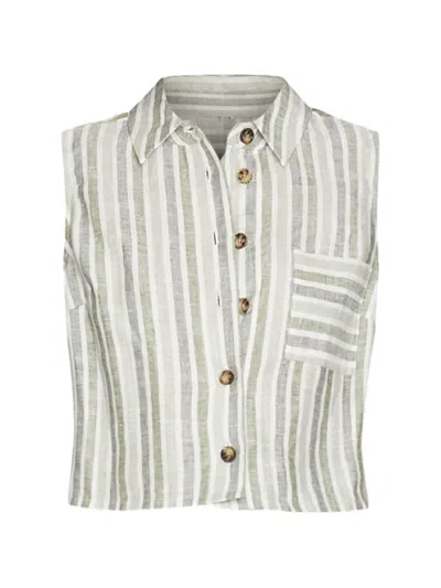 Hevron Katja Stripe-pattern Cropped Shirt In Multi