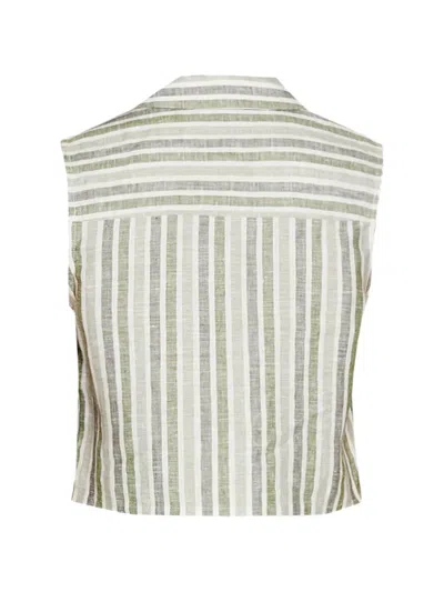 Hevron Katja Stripe-pattern Cropped Shirt In Multi