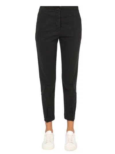 Aspesi Frank Straight Leg Cropped Pants In Black