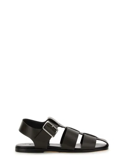 Aeyde Buckle Fastened Cut Out Sandals In Black