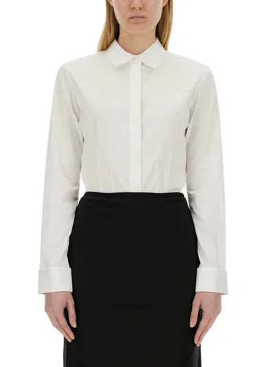 Helmut Lang Cotton Slash-detail Shirt In White