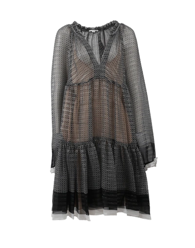 Shop Stella Mccartney Lurex Peasant Dress In Black