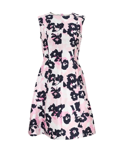 Shop Oscar De La Renta Floral Dress In Lt-pink