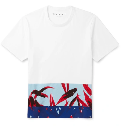 Marni White Printed Hem T-shirt