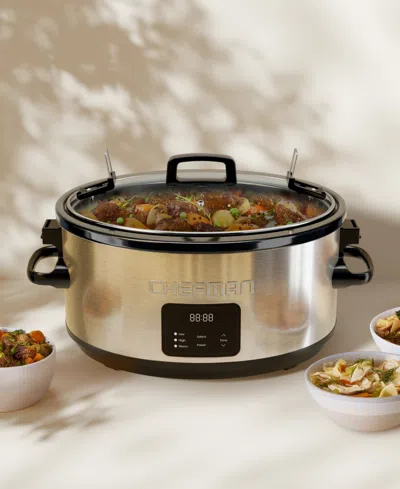 Chefman 7-quart Programmable Slow Cooker In Silver