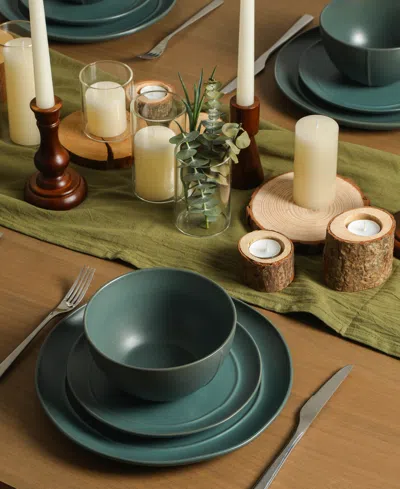 Stone Lain Infinity 12-piece Dinnerware Set Stoneware In Green