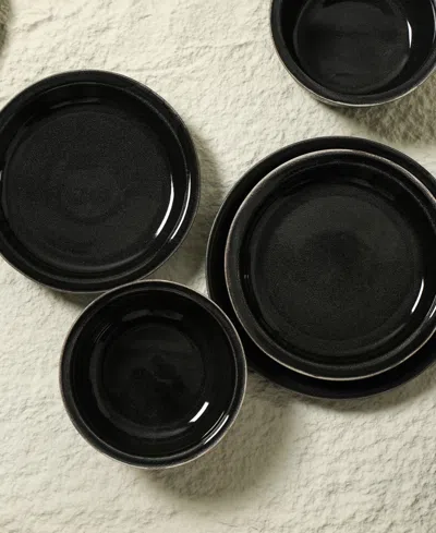 Stone Lain Slate 12-piece Dinnerware Set Stoneware In Black
