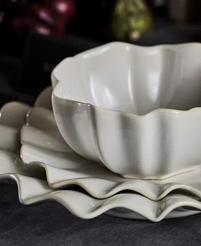 Marchesa Lotus Stoneware 12-pc. Dinnerware Set, Service For 4 In Neutral