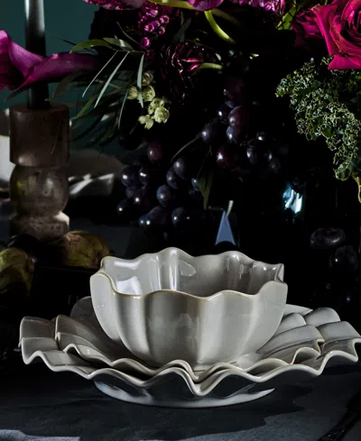 Marchesa Lotus Stoneware 12-pc. Dinnerware Set, Service For 4 In Neutral