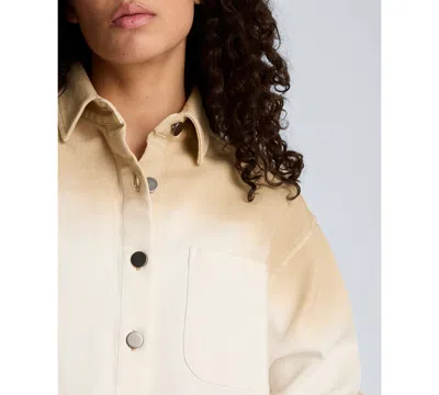 Kenneth Cole Gradient Oversized Cropped Shacket In Comfort Stretch Denim In Multi