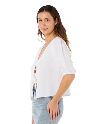 Rip Curl Vibe Surf Tie Front Top In White