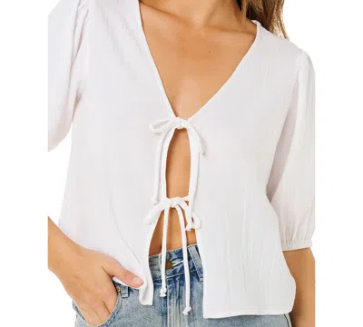 Rip Curl Vibe Surf Tie Front Top In White