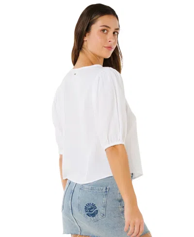 Rip Curl Vibe Surf Tie Front Top In White
